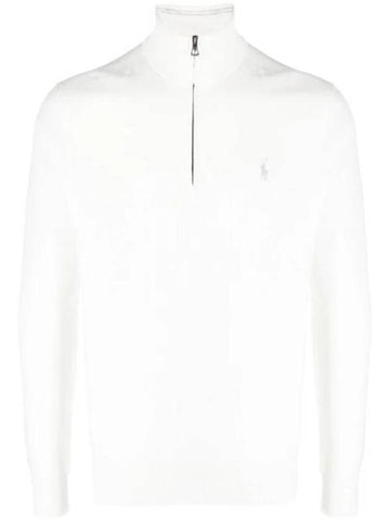 Embroidery Pony Logo Half Zip-Up Sweater White - POLO RALPH LAUREN - BALAAN 1