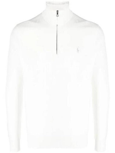 Embroidery Pony Logo Half Zip-Up Sweater White - POLO RALPH LAUREN - BALAAN 1