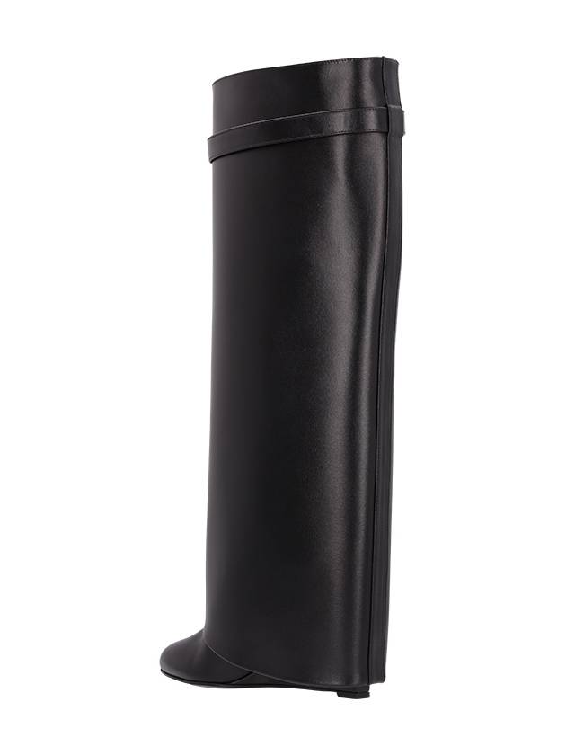 SHARK LOCK WIDE LEATHER BOOTS - GIVENCHY - BALAAN 6