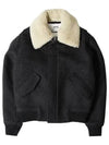 Shearling Collar Wool Jacket Grey - AMI - BALAAN 2