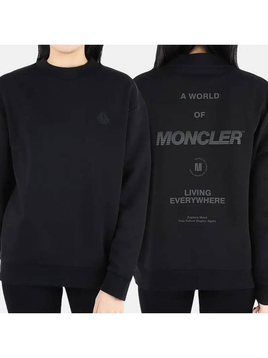 Back Logo Printing Sweatshirt Black - MONCLER - BALAAN 2