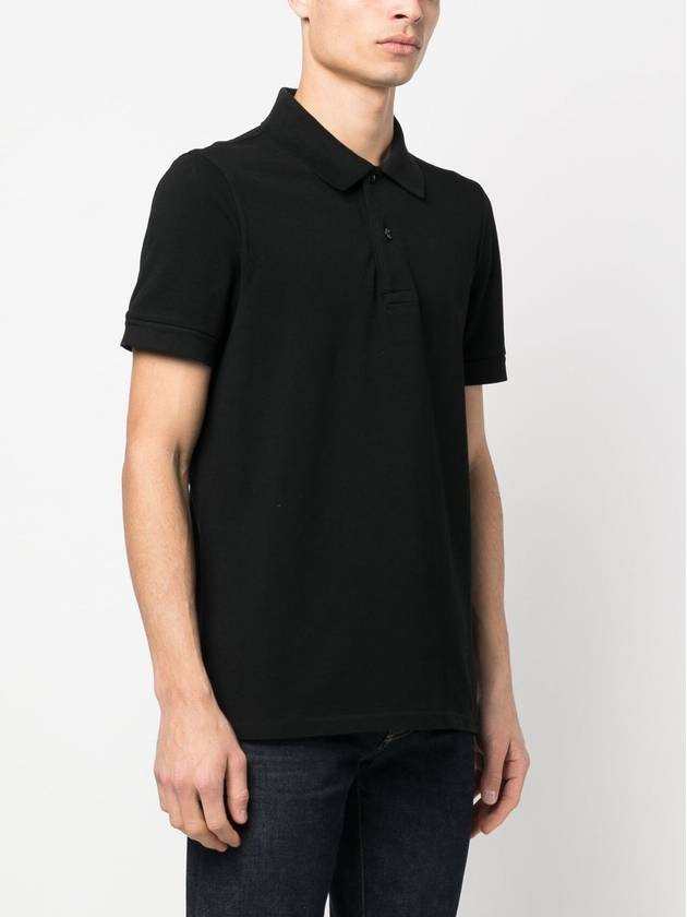 Short Sleeve Polo Shirt Black - TOM FORD - BALAAN 3