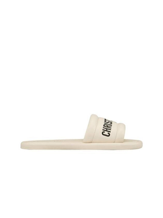 Every D Slide White Embossed Lambskin - DIOR - BALAAN 1