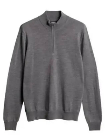 Men's Kiyan Quarter Zipper Knit Top Mid Grey Melange - J.LINDEBERG - BALAAN 2