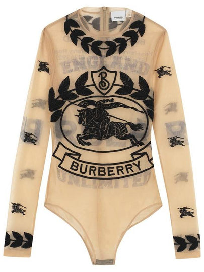 Women's EKD Embroidered Stretch Tool Bodysuit Camel - BURBERRY - BALAAN 2