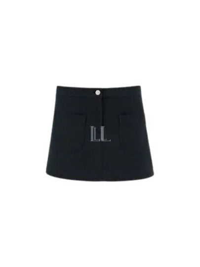 2-Pocket Twill Mini A-Line Skirt Black - COURREGES - BALAAN 2