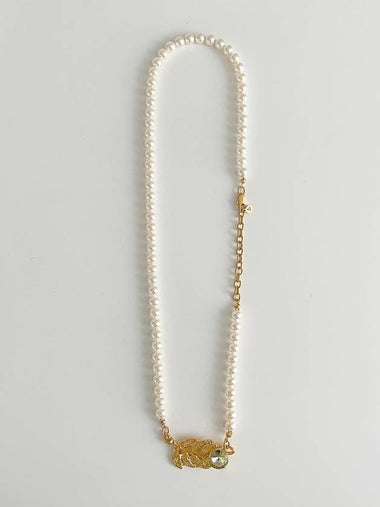 Casted Lace with Cream Pearl Bracelet Necklace - ELYONA - BALAAN 1