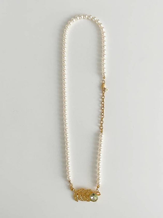 Casted Lace with Cream Pearl Bracelet Necklace - ELYONA - BALAAN 2