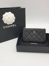 Classic Mini Pouch Grained Calfskin Silver Black - CHANEL - BALAAN 2