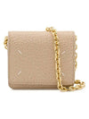 Embroidery Logo Chain Cald Wallet Beige - MAISON MARGIELA - BALAAN 3