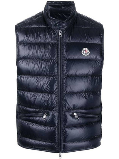 Gui Logo Patch Padded Vest Night Blue - MONCLER - BALAAN 2