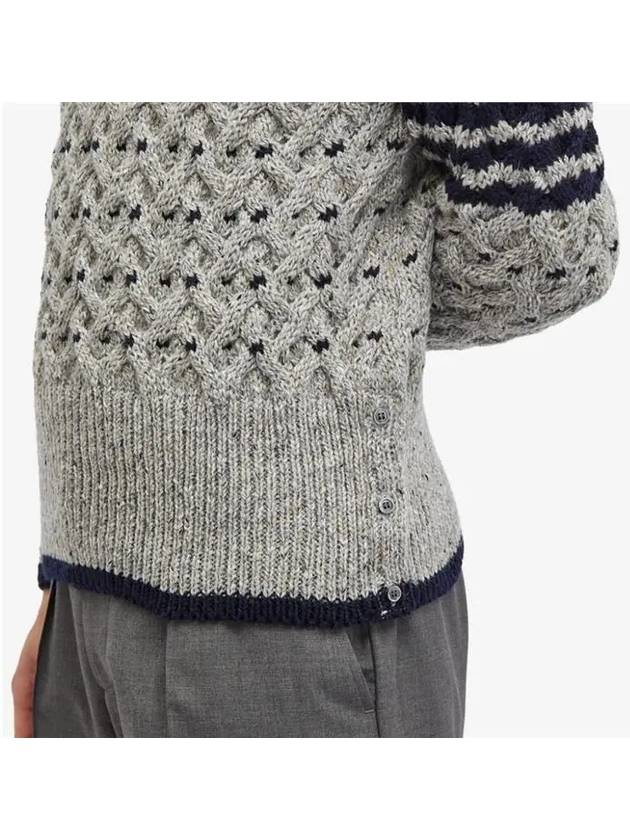 4 Bar Cable Knit Top Grey - THOM BROWNE - BALAAN 6