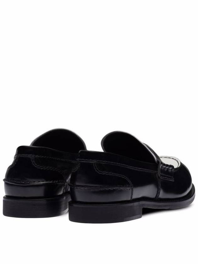 Leather Penny Loafers White Black - MIU MIU - BALAAN 4