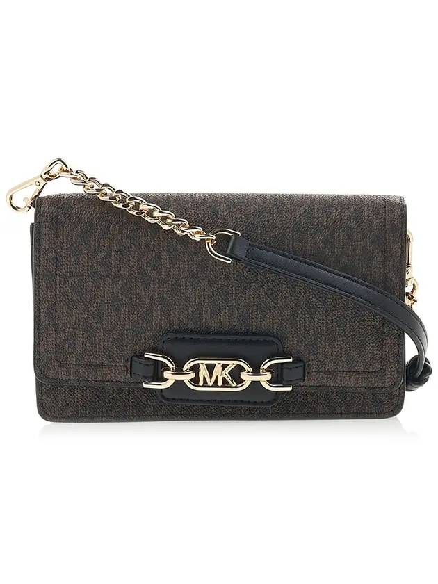 Heather Extra Small Logo Canvas Cross Bag Brown - MICHAEL KORS - BALAAN 1