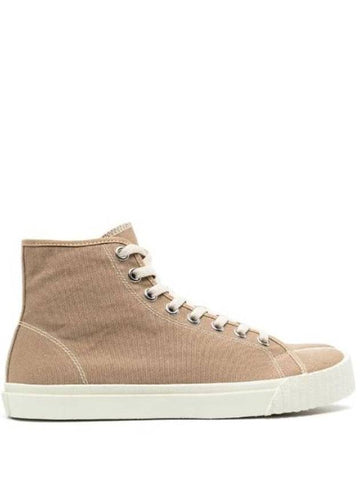 Tabi Cotton High Top Sneakers Beige - MAISON MARGIELA - BALAAN 1