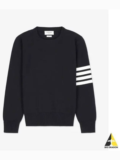 4 Bar Armband Milano Stitch Knit Top Navy - THOM BROWNE - BALAAN 2