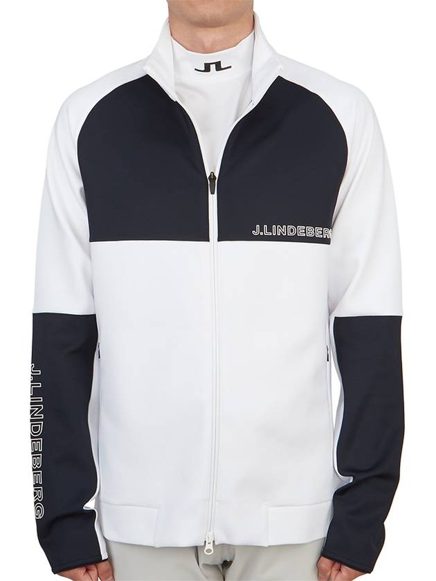 Logo Print Mid Layer Zip-Up Jacket White - J.LINDEBERG - BALAAN 3