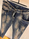 Women's Back Pocket Leather Plate Destroyed Jeans FT8NTD G860M - DOLCE&GABBANA - BALAAN 5