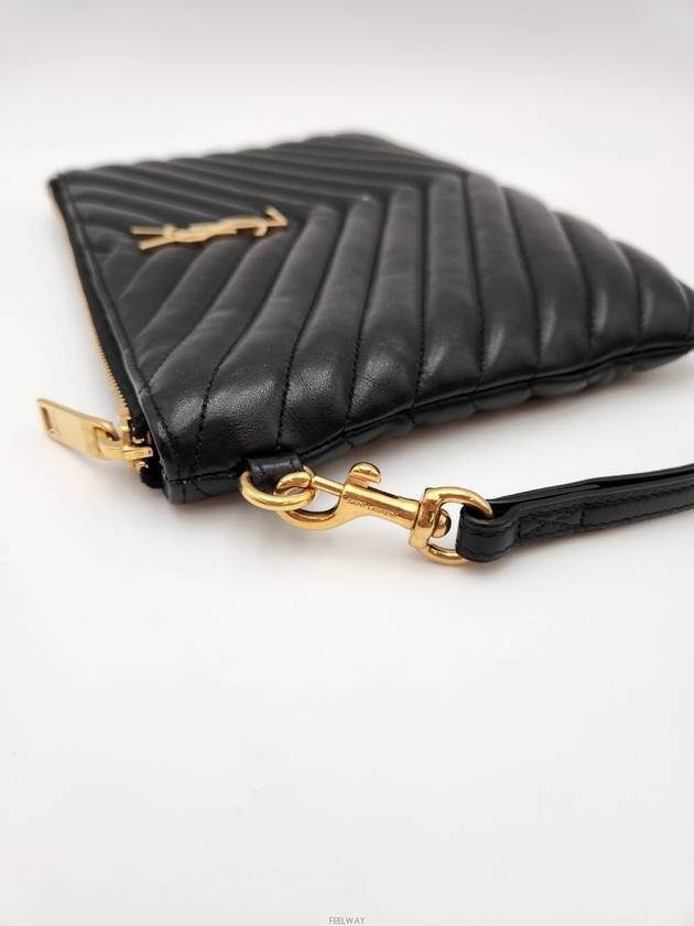 Daol Sangin Store Matelasse Clutch Black Small 379039 Condition A - SAINT LAURENT - BALAAN 4