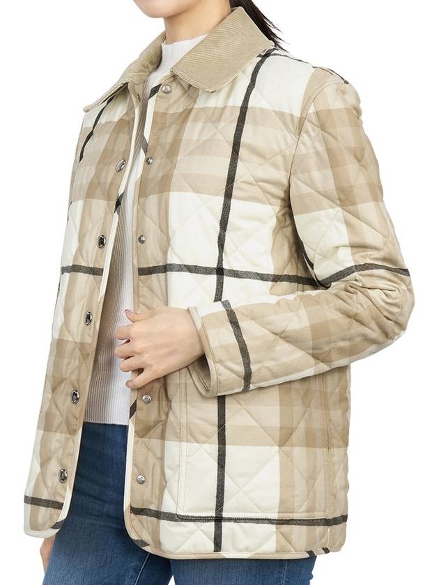 Check Diamond Quilted Jacket Beige - BURBERRY - BALAAN 9