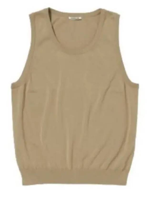 24 SUPER HIGH GAUGE COTTON KNIT TANK BEIGE A24ST03PD - AURALEE - BALAAN 1