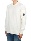 Lambswool GRS Crew Neck Knit Top White - CP COMPANY - BALAAN 3