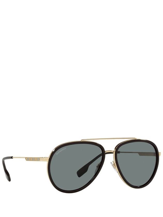 Eyewear Check Temple Aviator Oval Sunglasses Black Gold - BURBERRY - BALAAN 3