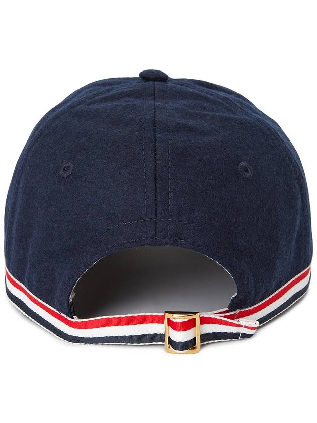 Bow Grosgrain Wool Flannel Ball Cap Navy - THOM BROWNE - BALAAN 5