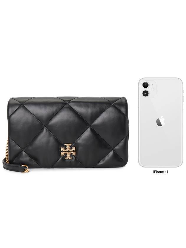 Kira Diamond Quilted Chain Long Wallet Black - TORY BURCH - BALAAN 11