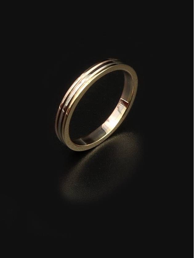 18K 750 3 Colors Gold Trinity Vendome Louis Wedding Band Ring No 49 - CARTIER - BALAAN 1