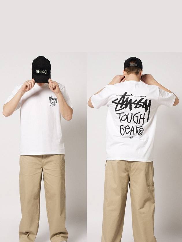 Tough Gear Short Sleeve T-Shirt White - STUSSY - BALAAN 7