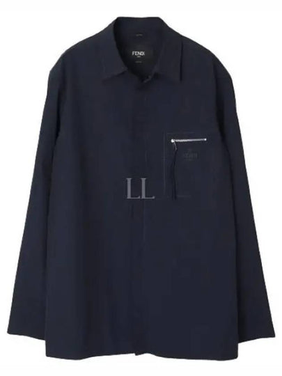 Nylon Long Sleeve Shirt Blue - FENDI - BALAAN 2