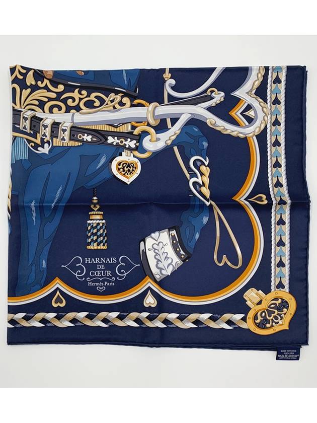 Harnais De Coeur Silk 90 Scarf Marine - HERMES - BALAAN 7