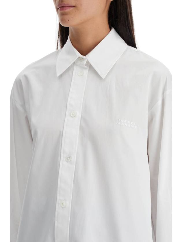 Fabrica Silk Long Sleeve Shirt White - ISABEL MARANT - BALAAN 5