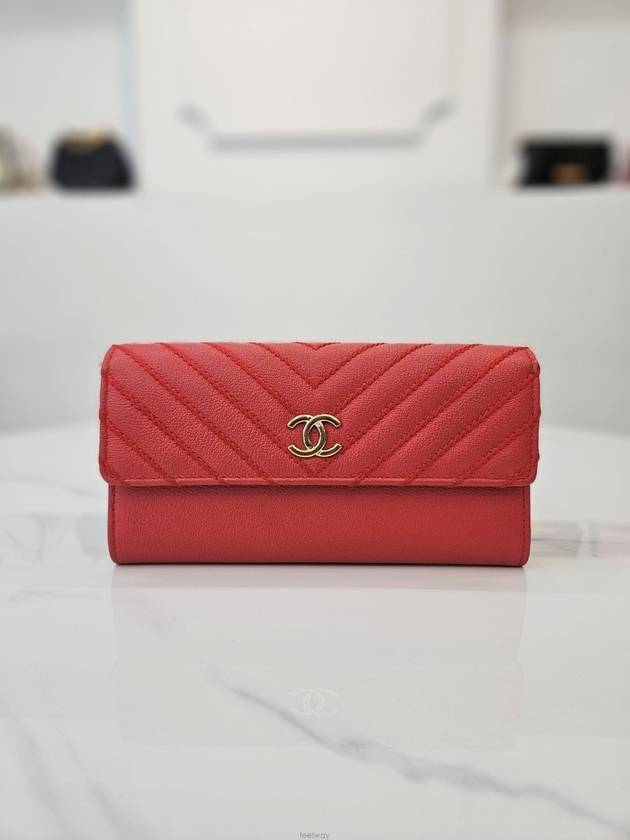 Silver red long wallet A81602 - CHANEL - BALAAN 2