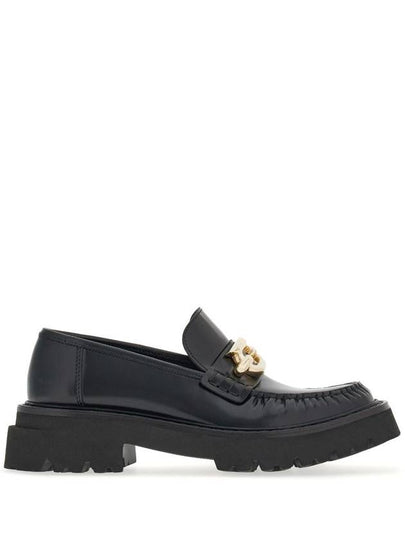 Gancini Ornament Leather Loafers Black - SALVATORE FERRAGAMO - BALAAN 2