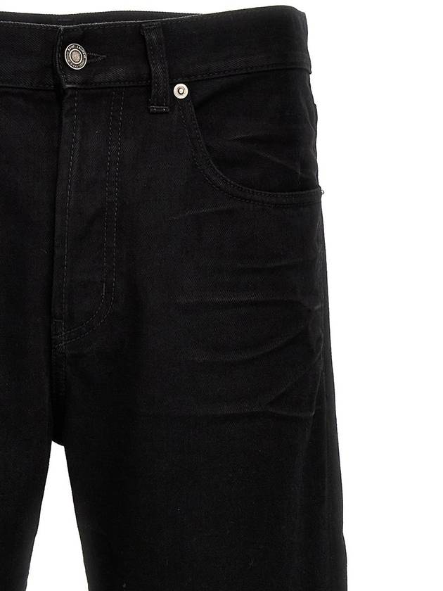 Denim Cotton Straight Jeans Black - SAINT LAURENT - BALAAN 4