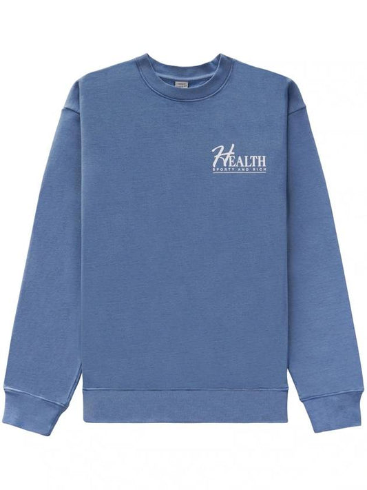 Crew Neck Brushed Sweatshirt Blue - SPORTY & RICH - BALAAN 1