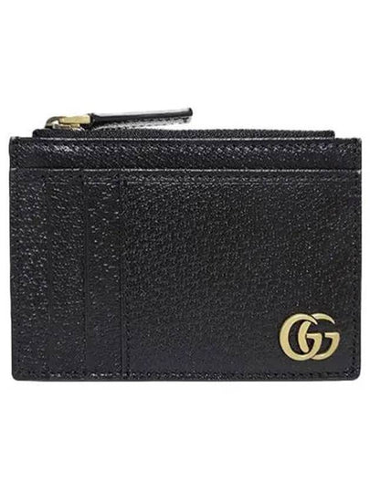 GG Marmont Leather Card Case Black - GUCCI - BALAAN 2