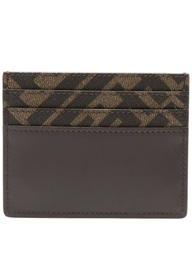 FF Square Leather Card Wallet Brown - FENDI - BALAAN 3