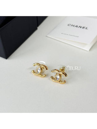 CC logo crystal earrings gold AB9930 - CHANEL - BALAAN 1