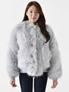 YF0TF150 Fur Bomber Jacket Light Purple - BALMAIN - BALAAN 2