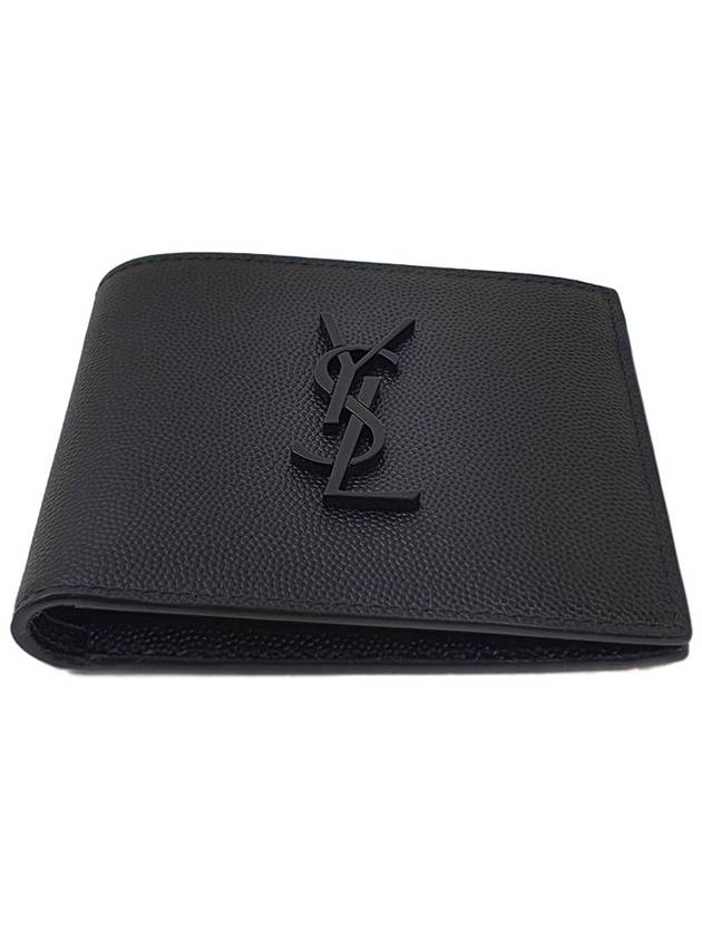 Cassandre  Leather Half Wallet Black - SAINT LAURENT - BALAAN 4