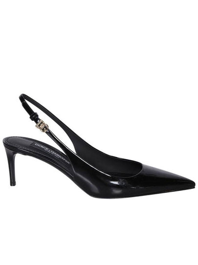 Pattern Leather Sling Back Heels Black - DOLCE&GABBANA - BALAAN 2