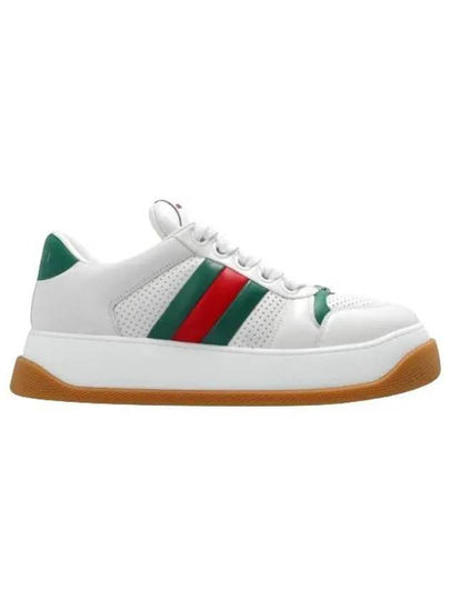 Screener Web Leather Low Top Sneakers White - GUCCI - BALAAN 2