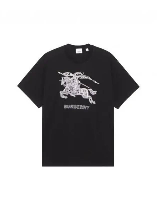 Embroidered EKD Cotton T-Shirt Black - BURBERRY - BALAAN 2