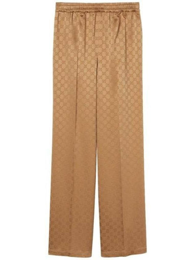 GG jacquard wide pants camel - GUCCI - BALAAN 1