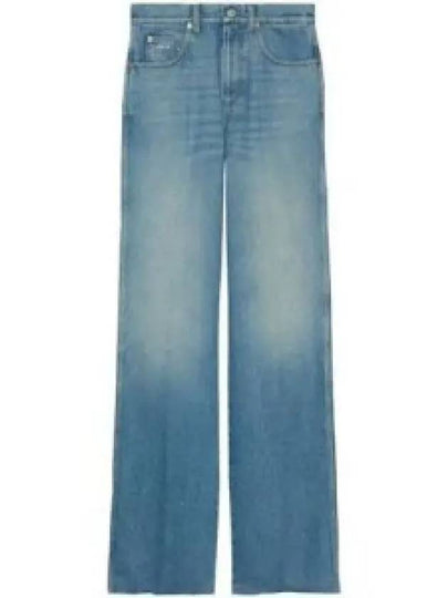 Cotton Straight Jeans Blue - GUCCI - BALAAN 2