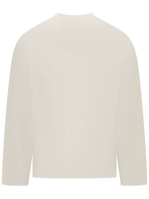 Logo Print Cotton Long Sleeve T-Shirt White - JIL SANDER - BALAAN 3