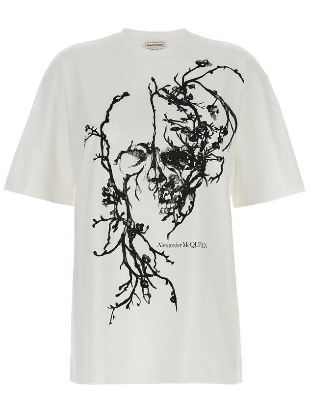 Skull Graphic Print Short Sleeve T-Shirt White - ALEXANDER MCQUEEN - BALAAN 2